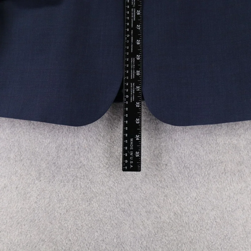 Jos A Bank Blazer Mens 44L‎ Tailored Wool 2-Button Suit Jacket Coat Blue Plaid